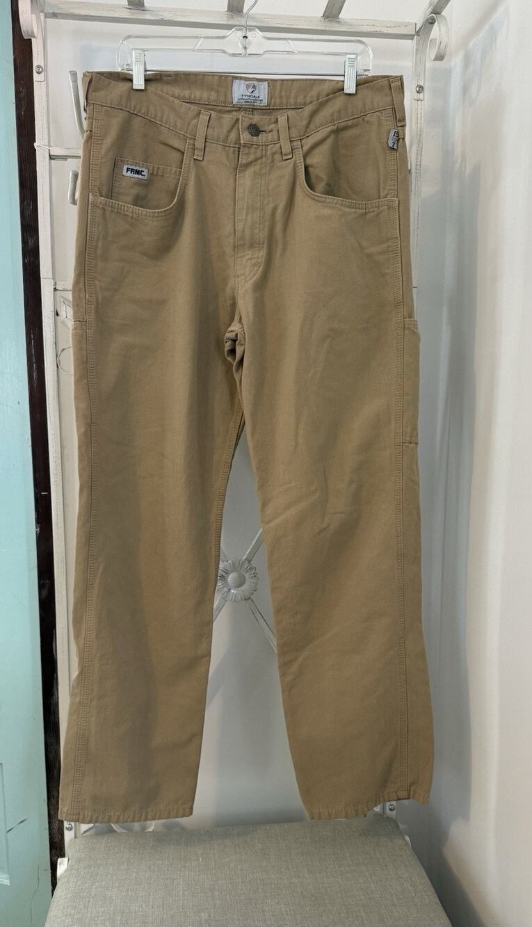 TYNDALE Men's FRMC Summerweight Canvas FR Khaki Pants Size 34x30